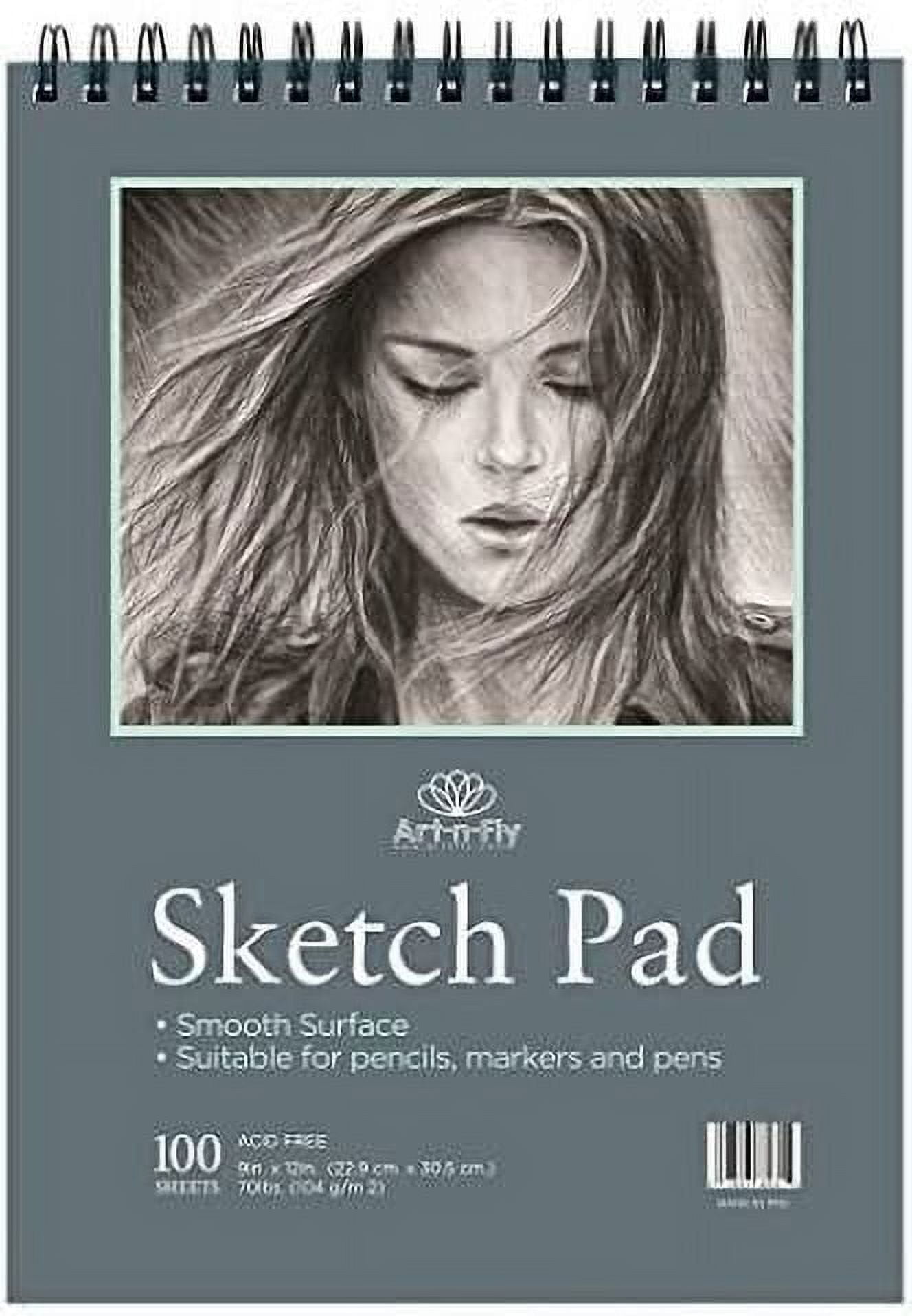 9x12 Smooth Surface Spiral Bound Sketch Pad - 100 Sheets