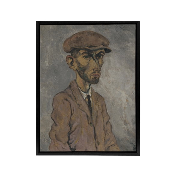 Artists Self Portrait Arnold Weisz Kubincan Black Framed Canvas Wall Art 12x16"