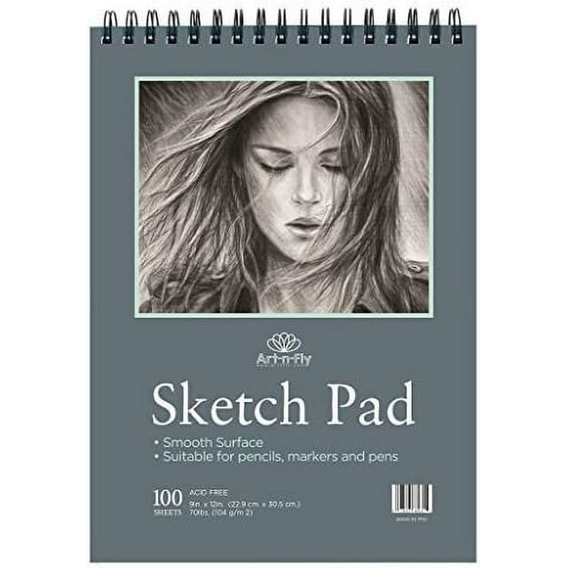 "Artists Multimedia Sketchbook, 9x12"" Spiral Bound, Black 100 Sheets