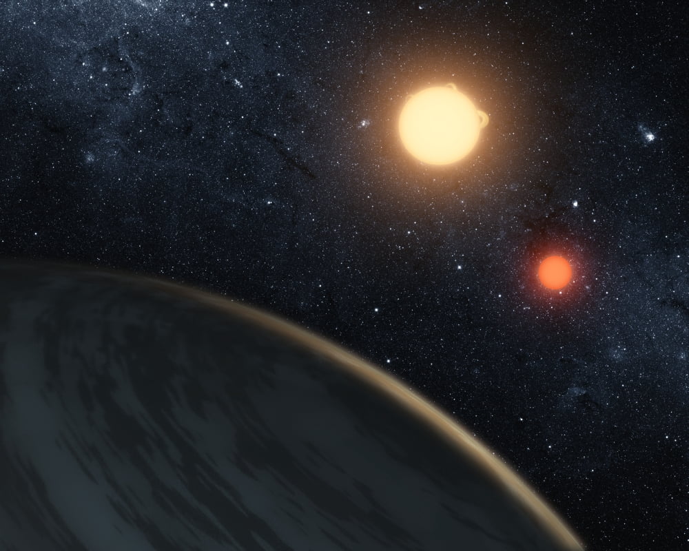Artists concept illustrating Kepler-16b Canvas Art - Stocktrek Images (32 x 25)
