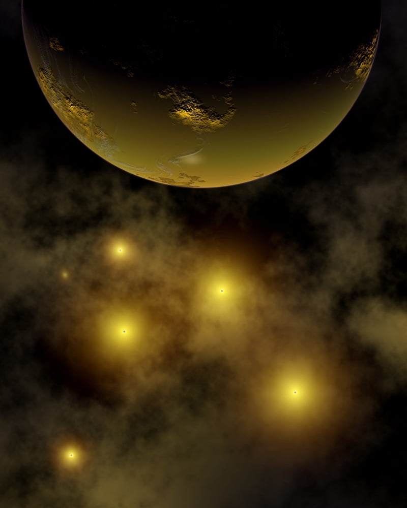 Artists concept illustrating a star cluster in the Milky Way galaxy Canvas Art - Mark StevensonStocktrek Images (13 x 16)