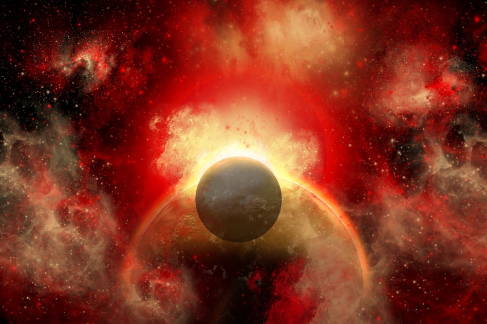 Artists concept illustrating the explosion of a supernova Canvas Art - Mark StevensonStocktrek Images (18 x 12)