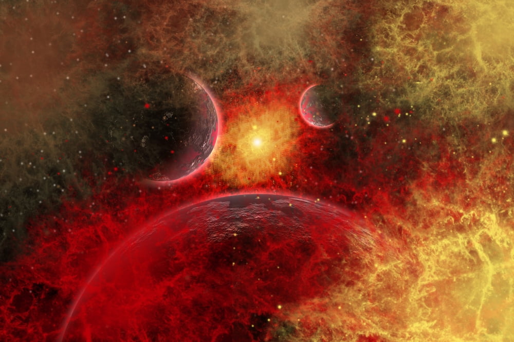 Artists concept illustrating the stellar explosion of a supernova Canvas Art - Mark StevensonStocktrek Images (35 x 23)