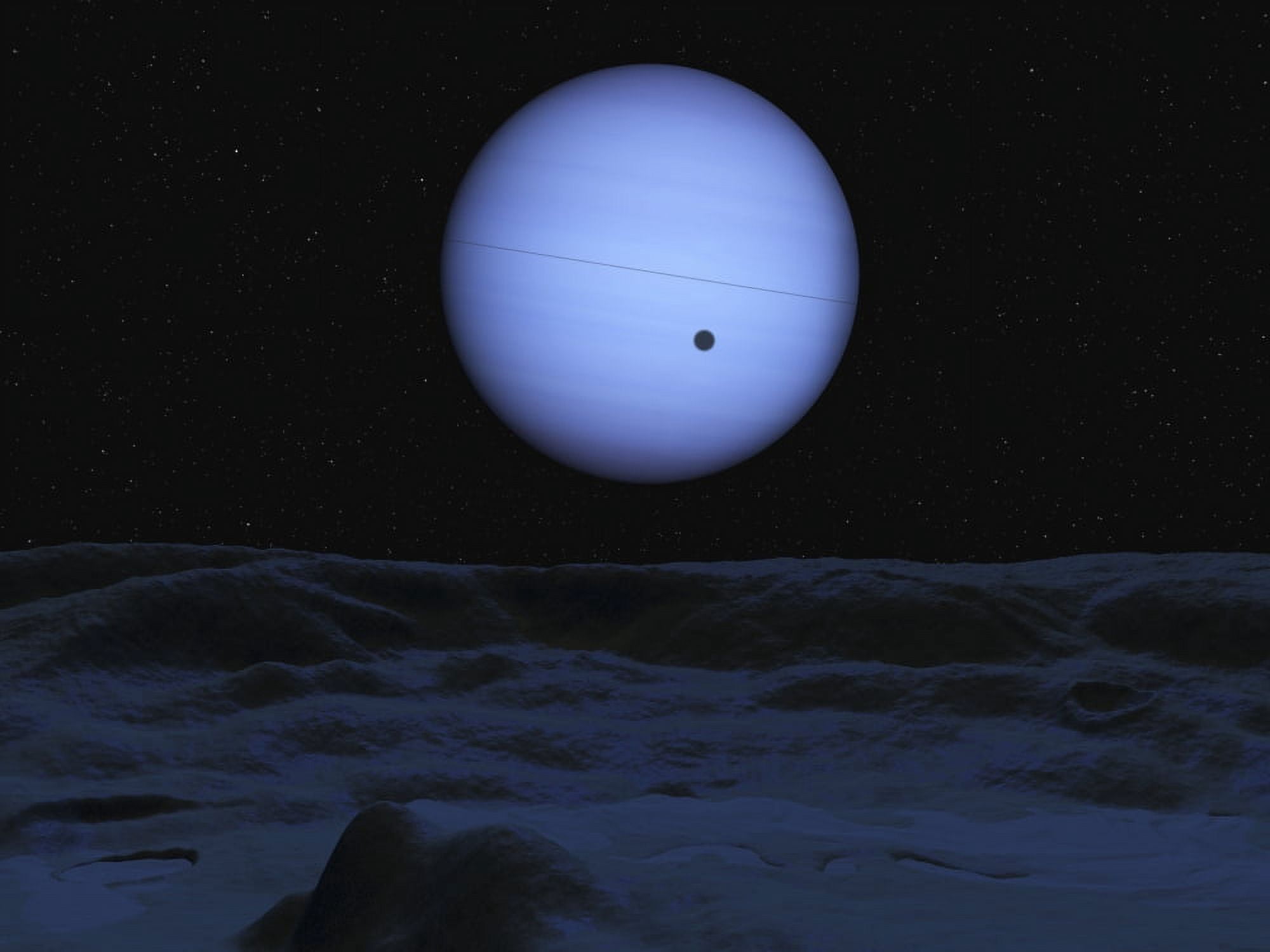 Artists concept of Neptune as seen from its largest moon Triton Canvas Art - Walter MyersStocktrek Images (17 x 13)