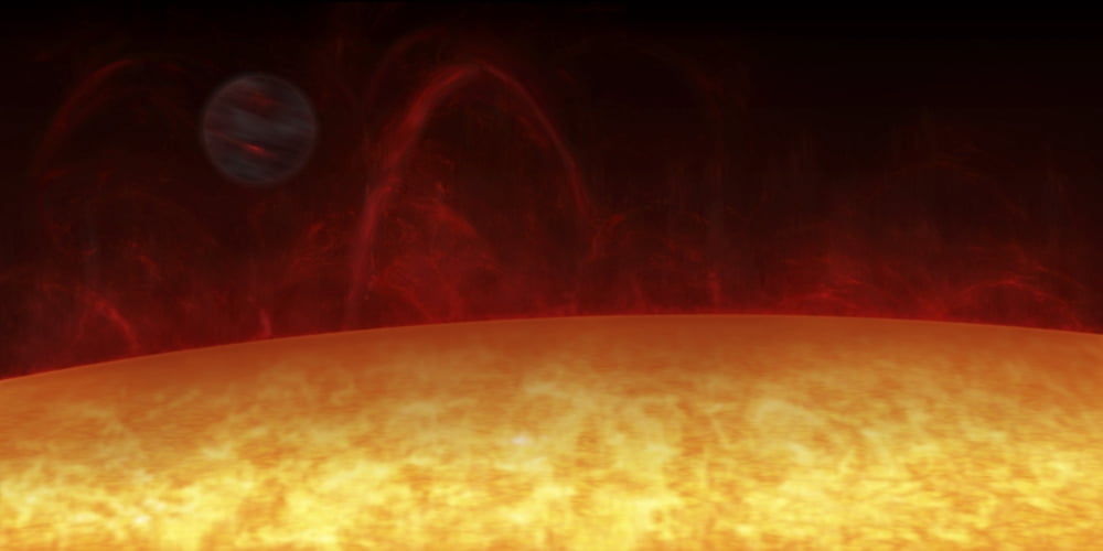 Artists concept of a Hot Jupiter orbiting a star named 51 Pegasi Canvas Art - Fahad SulehriaStocktrek Images (40 x 20)