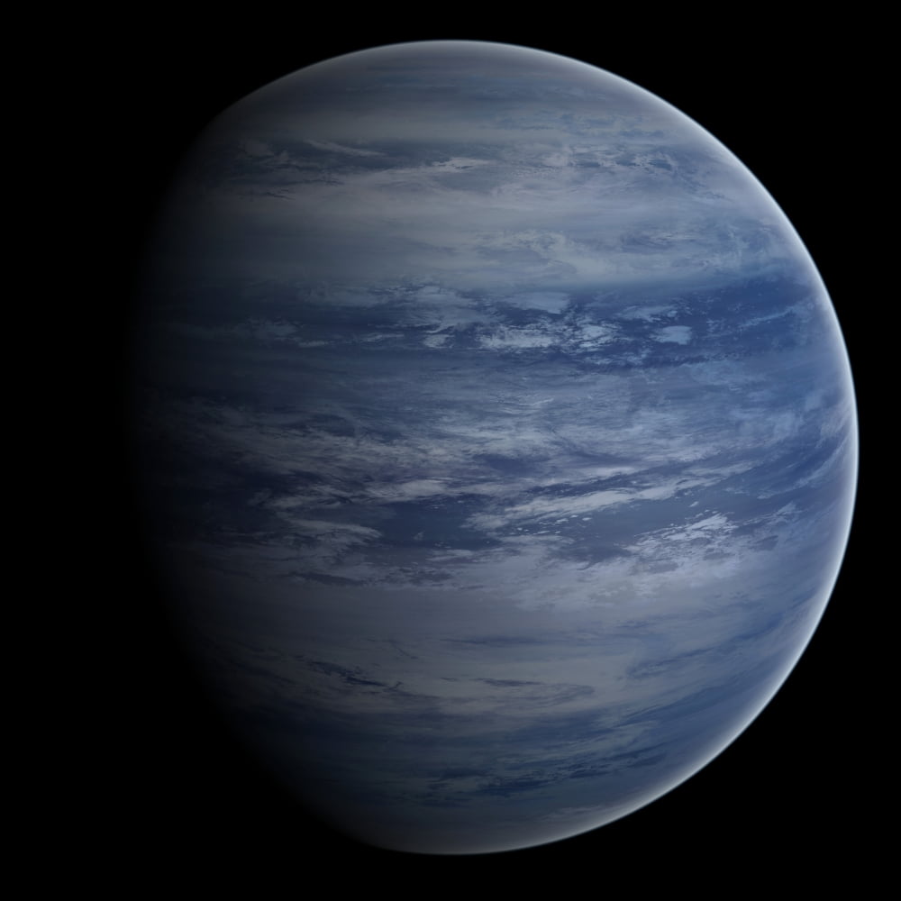 Artists concept of a blue-white gas giant planet Canvas Art - Frieso HoevelkampStocktrek Images (28 x 28)