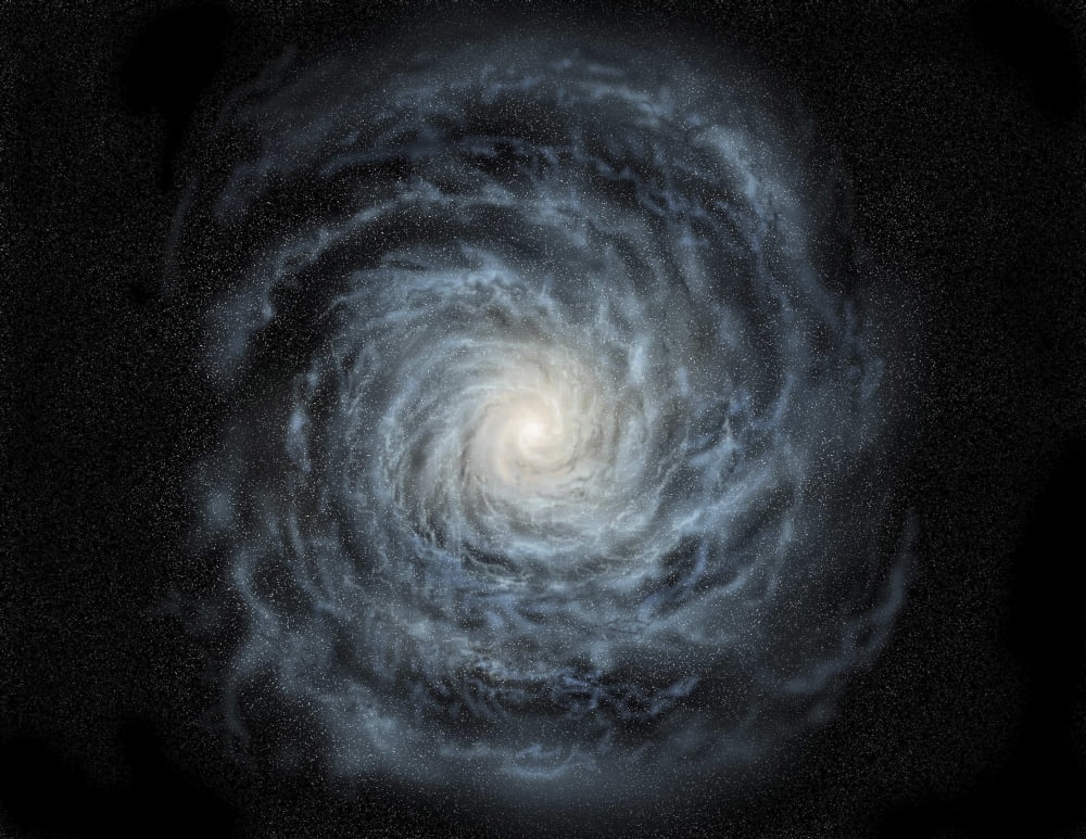 Artists concept of a face-on view of our galaxy the Milky Way Canvas Art - Ron MillerStocktrek Images (17 x 13)