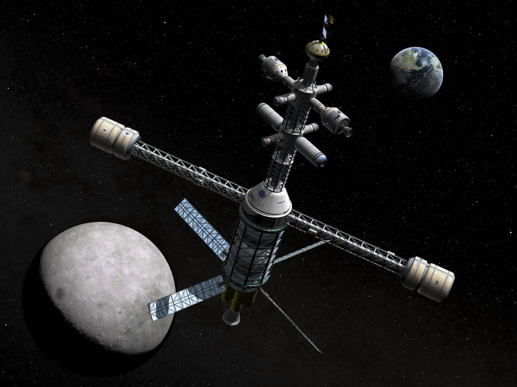 Artists concept of a lunar cycler Canvas Art - Walter MyersStocktrek Images (17 x 13)