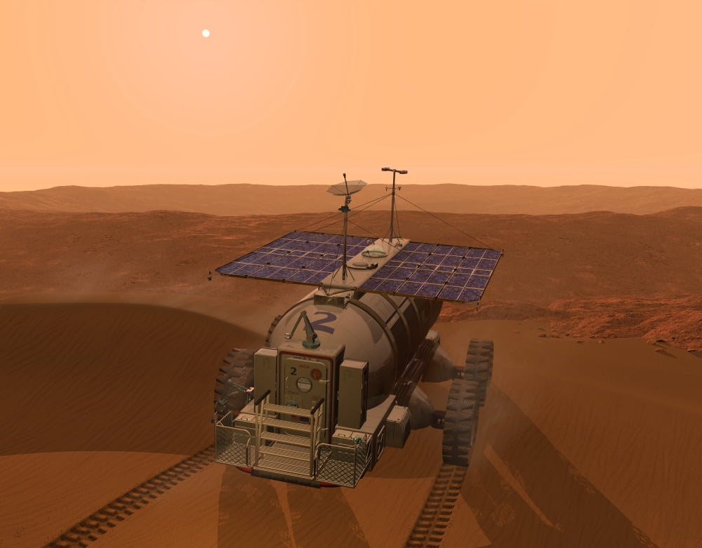 Artists concept of a martian rover Canvas Art - Walter MyersStocktrek Images (32 x 25)