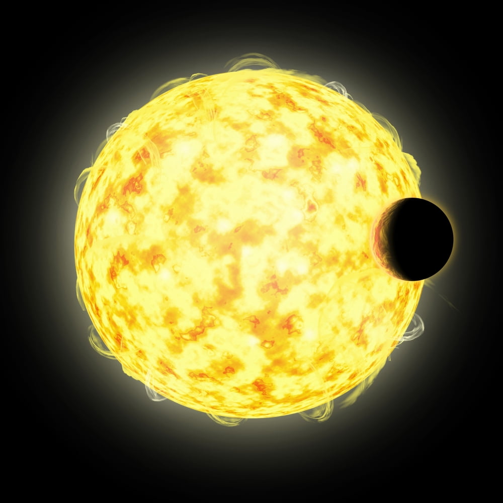 Artists concept of a massive planet in very close orbit around its star Canvas Art - Marc WardStocktrek Images (29 x 29)