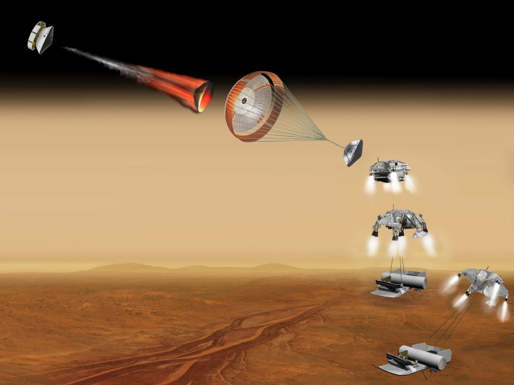 Artists concept of a proposed Mars sample return mission Canvas Art - Stocktrek Images (33 x 25)