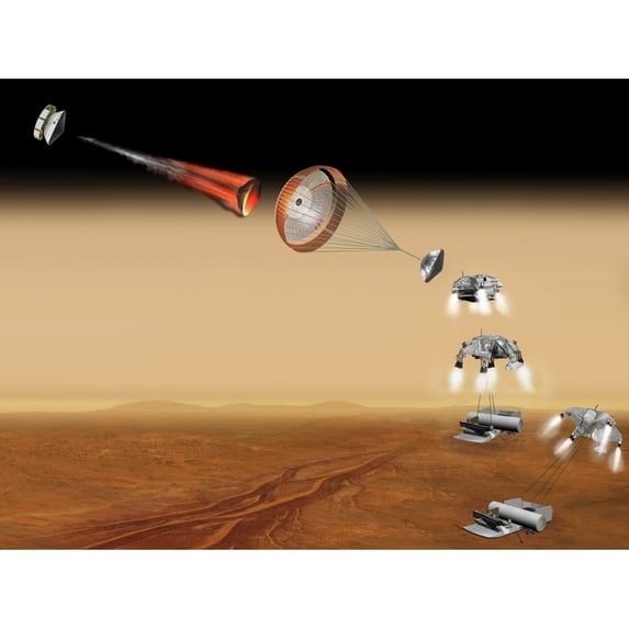 Artists concept of a proposed Mars sample return mission Poster Print