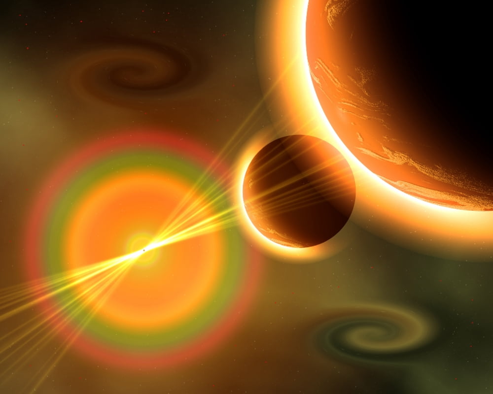 Artists concept of a solar storm Canvas Art - Mark StevensonStocktrek Images (32 x 26)