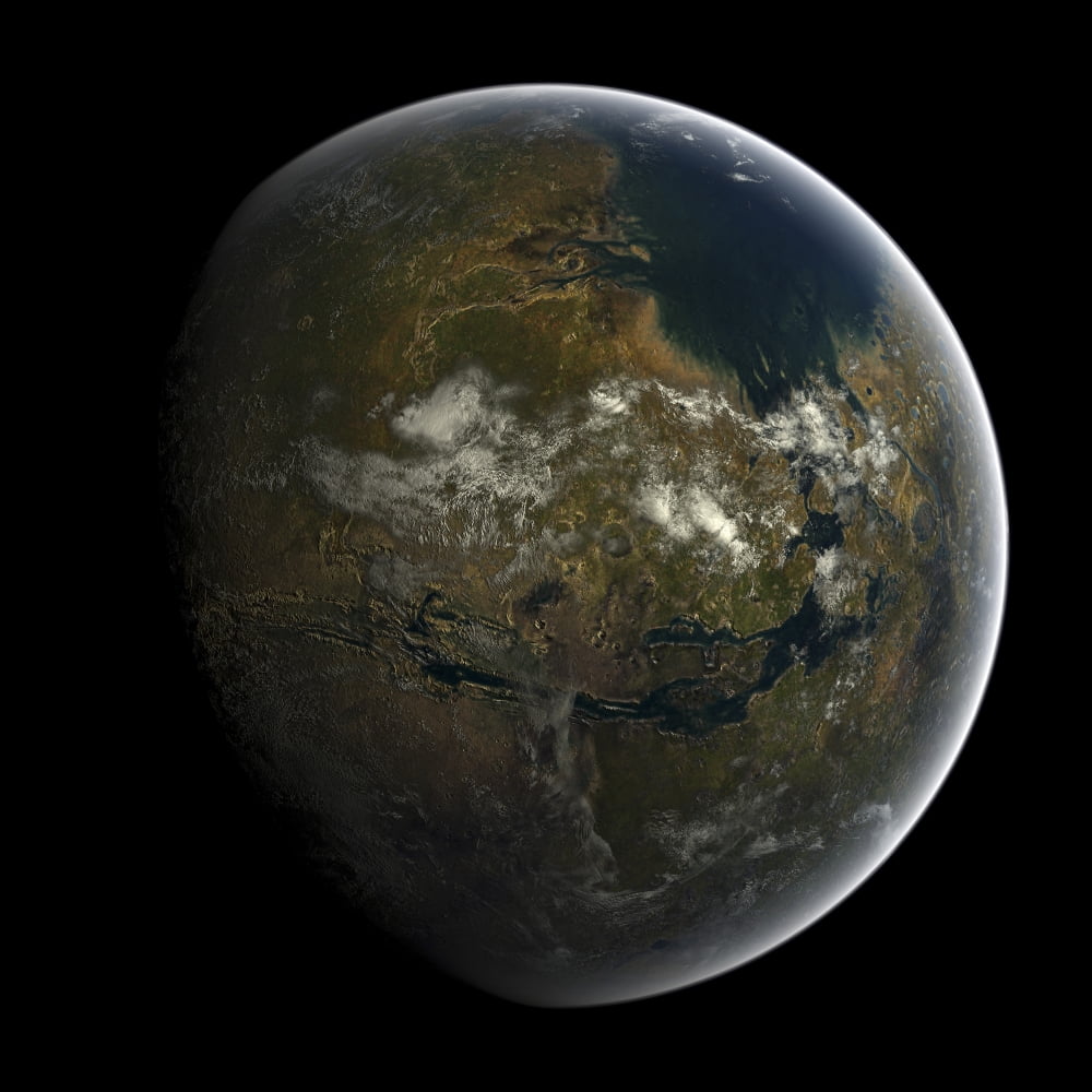 Artists concept of a terraformed Mars Canvas Art - Frieso HoevelkampStocktrek Images (29 x 29)