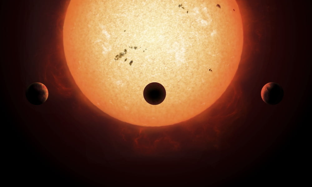 Artists concept of an Earth-sized planet passing in front of a sun-like star Canvas Art - Fahad SulehriaStocktrek Images (37 x 22)