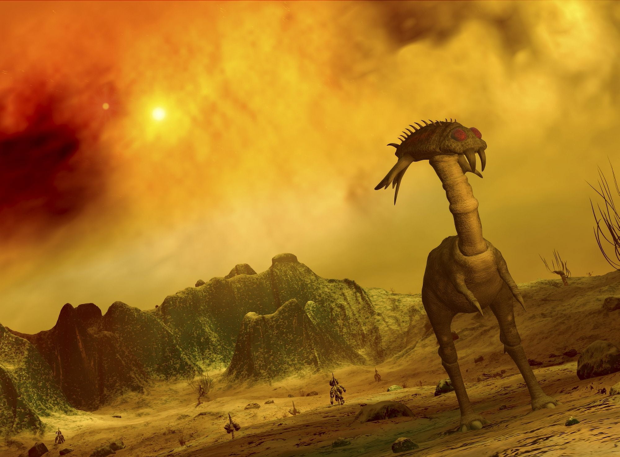 Artists concept of an alien planet Canvas Art - Walter MyersStocktrek Images (17 x 13)