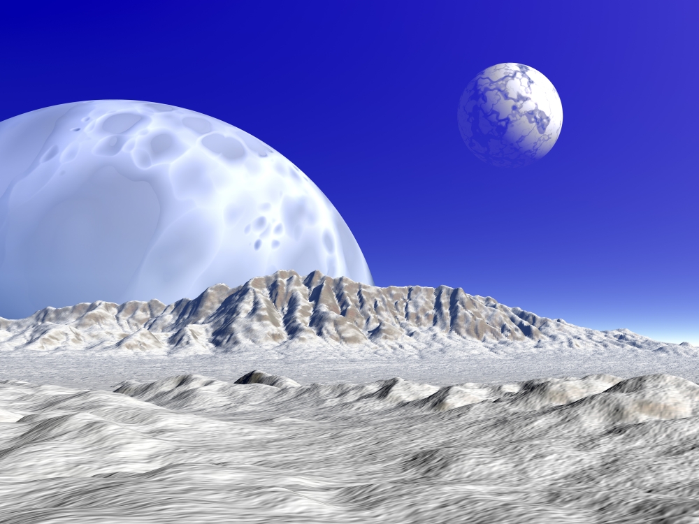 Artists concept of an alien planetary system Canvas Art - Walter MyersStocktrek Images (33 x 25)