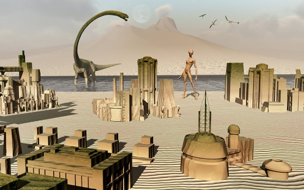 Artists concept of an alien world Canvas Art - Mark StevensonStocktrek Images (36 x 23)