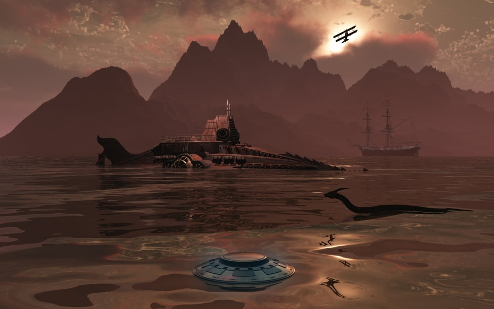 Artists concept of an ancient civilization with advanced technology Canvas Art - Mark StevensonStocktrek Images (36 x 23)