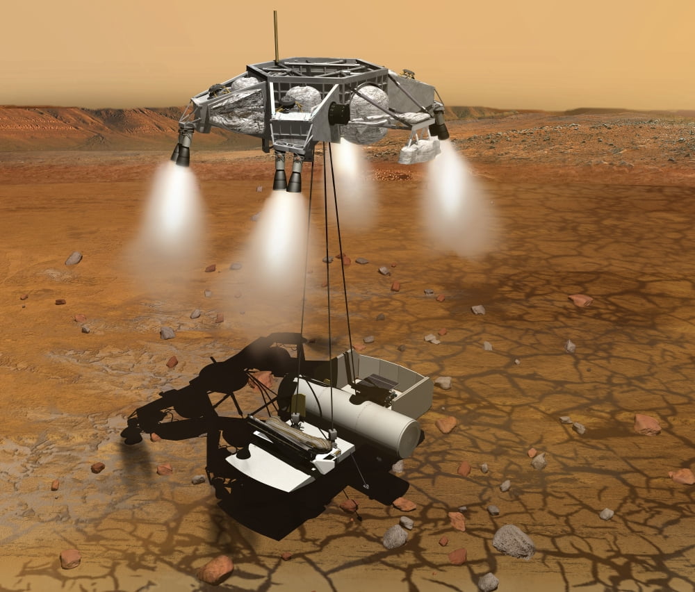 Artists concept of an ascent vehicle leaving Mars Canvas Art - Stocktrek Images (31 x 26)