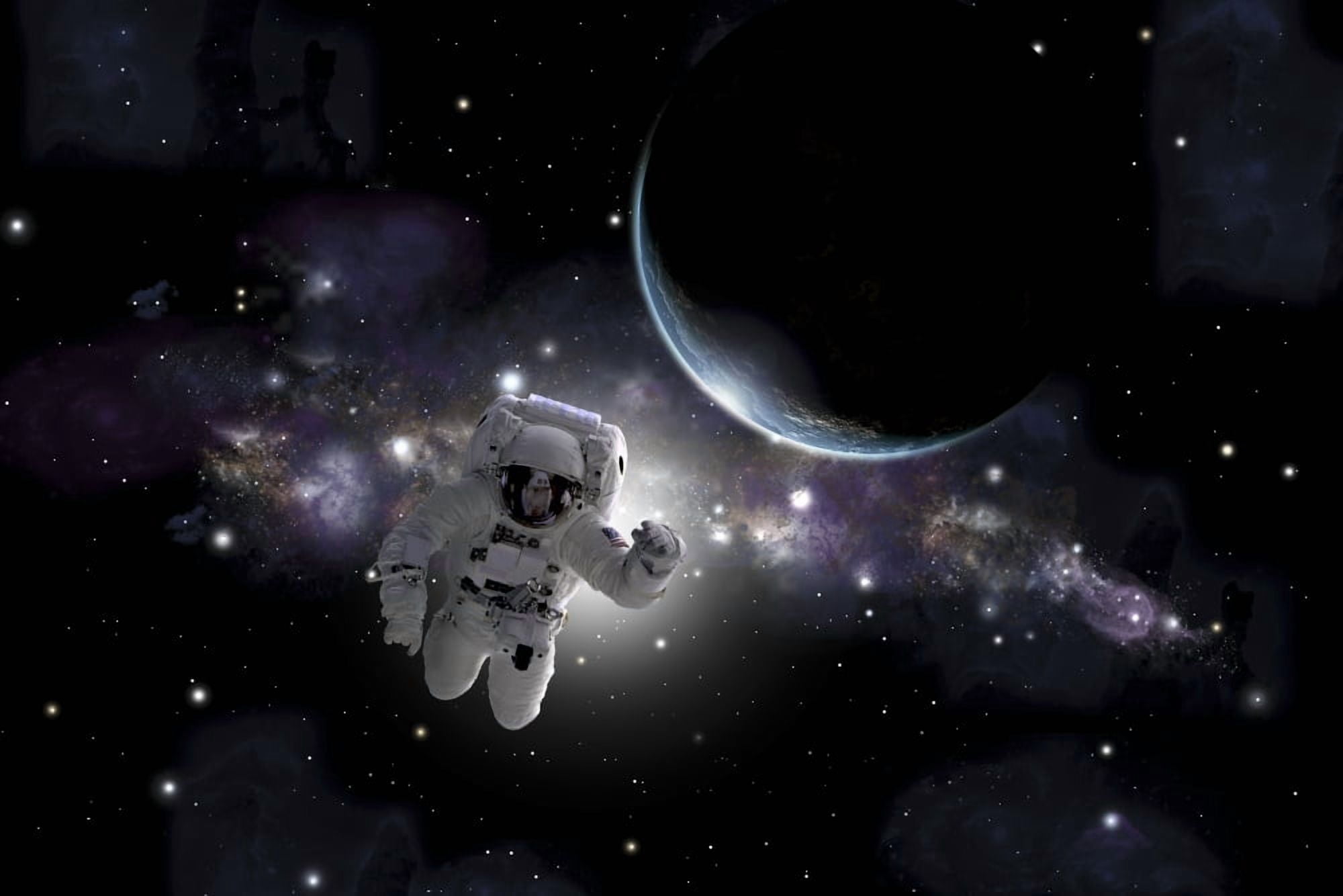 Artists concept of an astronaut floating in outer space Canvas Art - Marc WardStocktrek Images (34 x 23)