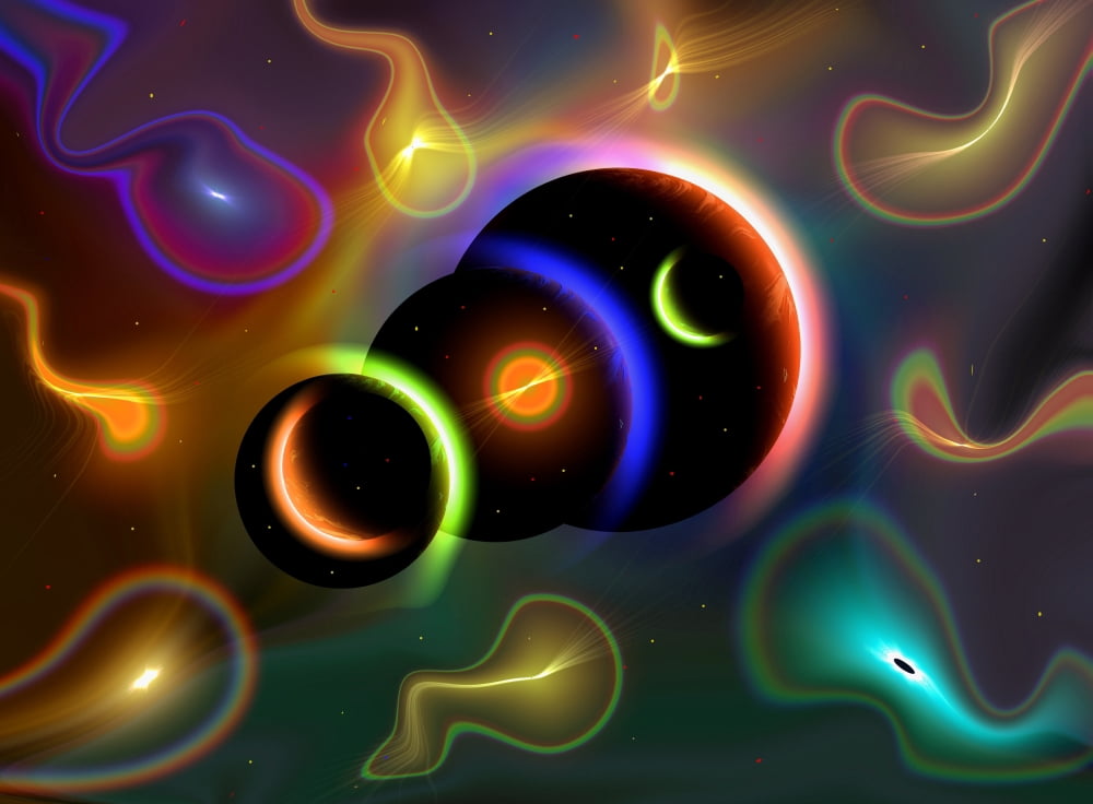 Artists concept of cosmic portals to another universe Canvas Art - Mark StevensonStocktrek Images (17 x 13)