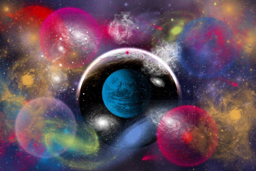 Artists concept of dimensional doorways within the universe Canvas Art - Mark StevensonStocktrek Images (18 x 12)