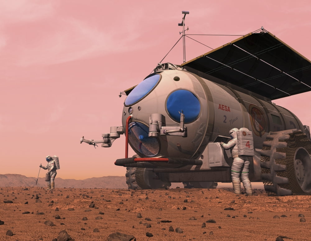 Artists concept of how a martian motorhome might be realized Canvas Art - Walter MyersStocktrek Images (16 x 13)