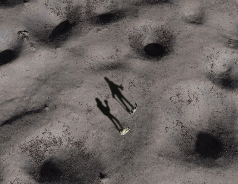 Artists concept of humans exploring the surface of an asteroid Canvas Art - Ron MillerStocktrek Images (16 x 13)