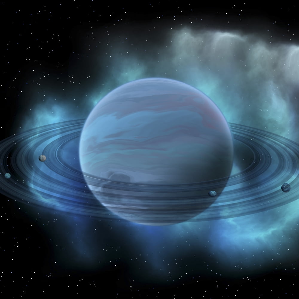 Artists concept of planet Neptune Canvas Art - Corey FordStocktrek Images (28 x 28)