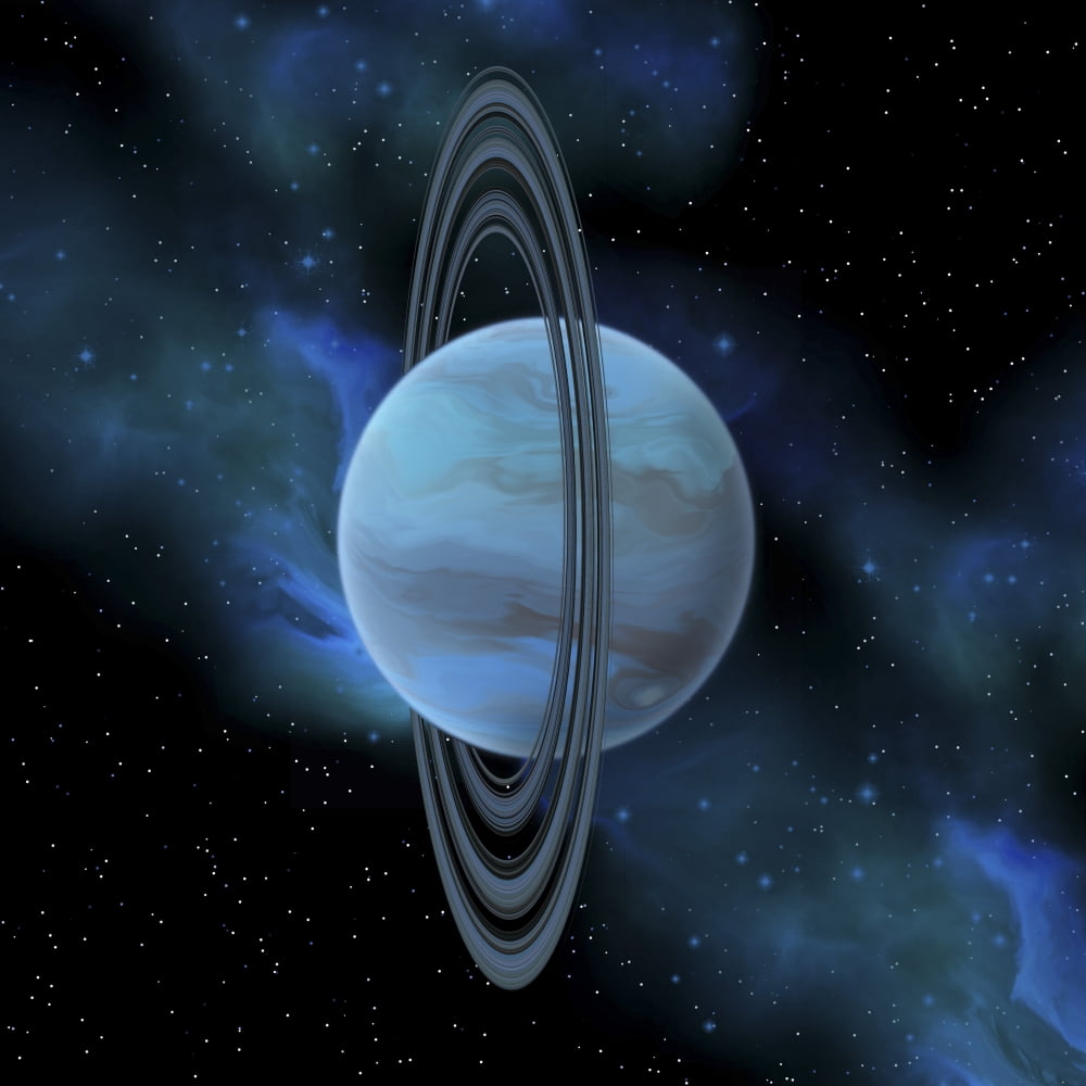 Artists concept of planet Uranus Canvas Art - Corey FordStocktrek Images (28 x 28)