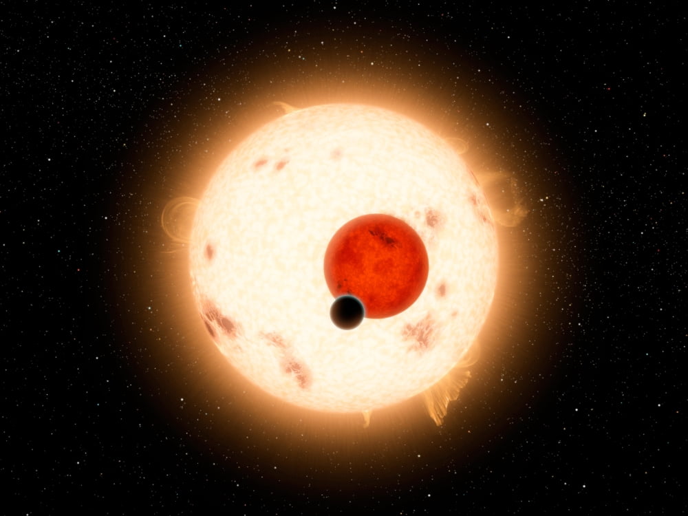 Artists concept of the Kepler-16 system Canvas Art - Stocktrek Images (33 x 25)
