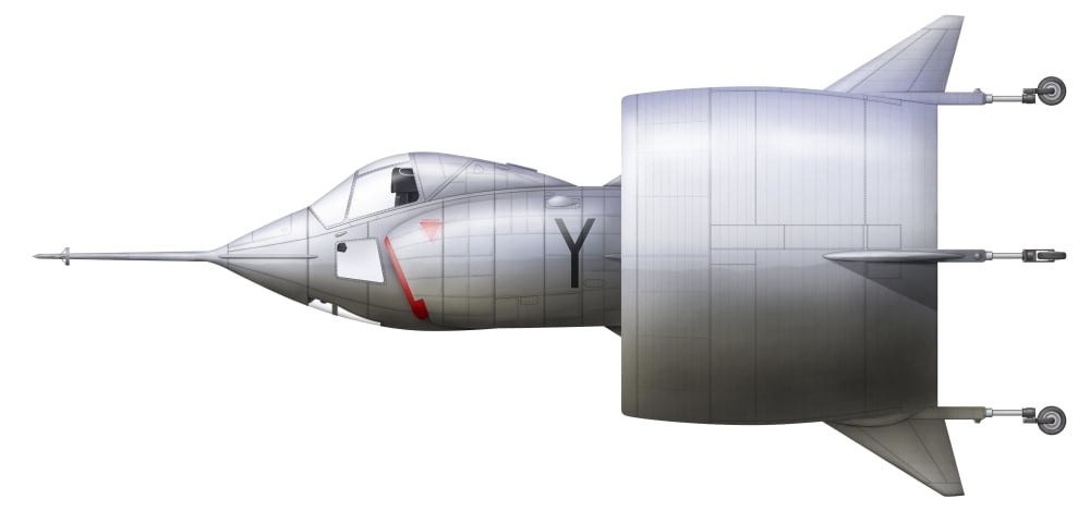 Artists concept of the SNECMA Coleoptere experimental VTOL aircraft Canvas Art - InkwormStocktrek Images (41 x 20)