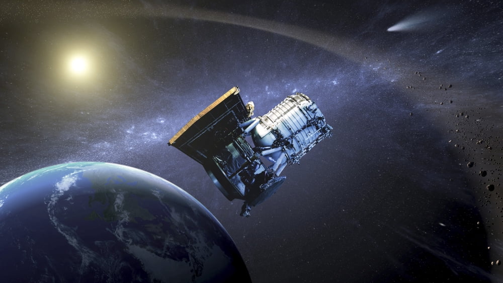 Artists concept of the Wide-field Infrared Survey Explorer spacecraft Canvas Art - Stocktrek Images (38 x 22)