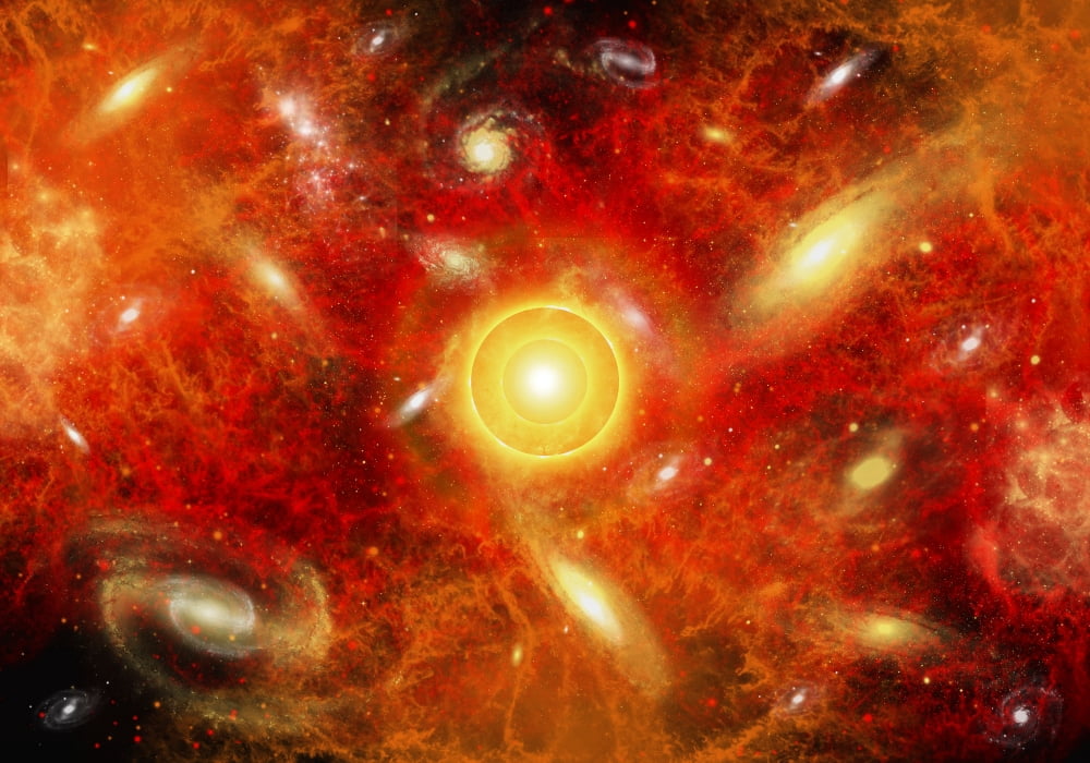 Artists concept of the big bang theory Canvas Art - Mark StevensonStocktrek Images (17 x 12)