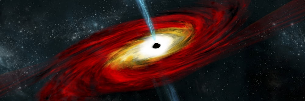 Artists depiction of a black hole in interstellar space Canvas Art - Marc WardStocktrek Images (48 x 16)