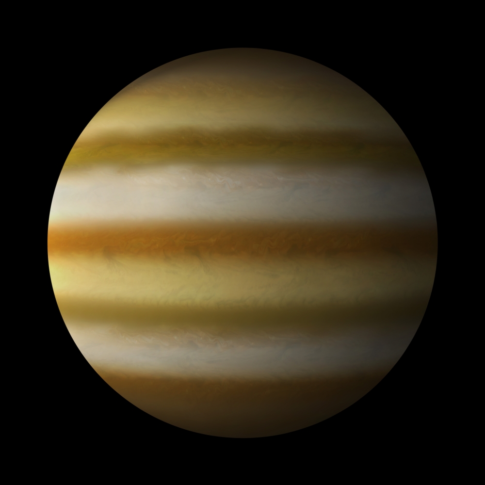 Artists depiction of a gas giant planet alone in black space Canvas Art - Marc WardStocktrek Images (29 x 29)