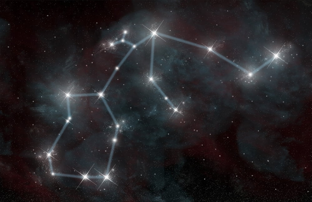 Artists depiction of the constellation Aquarius the Water Bearer Canvas Art - Marc WardStocktrek Images (35 x 23)