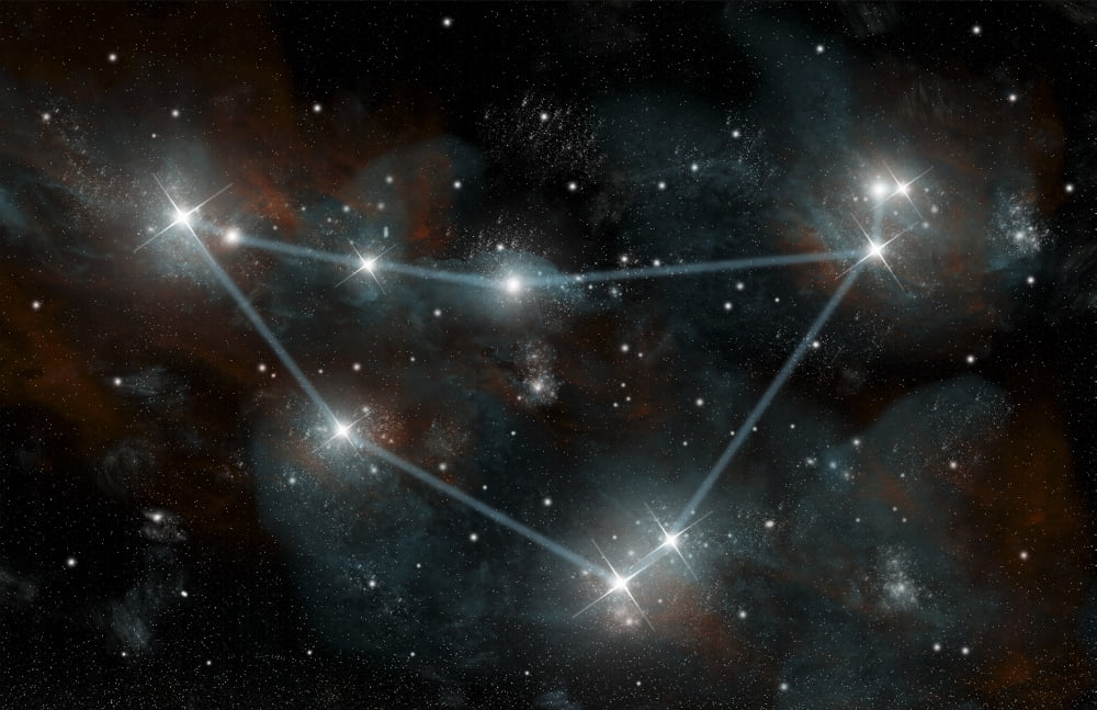 Artists depiction of the constellation Capricorn the Sea Goat Canvas Art - Marc WardStocktrek Images (35 x 23)