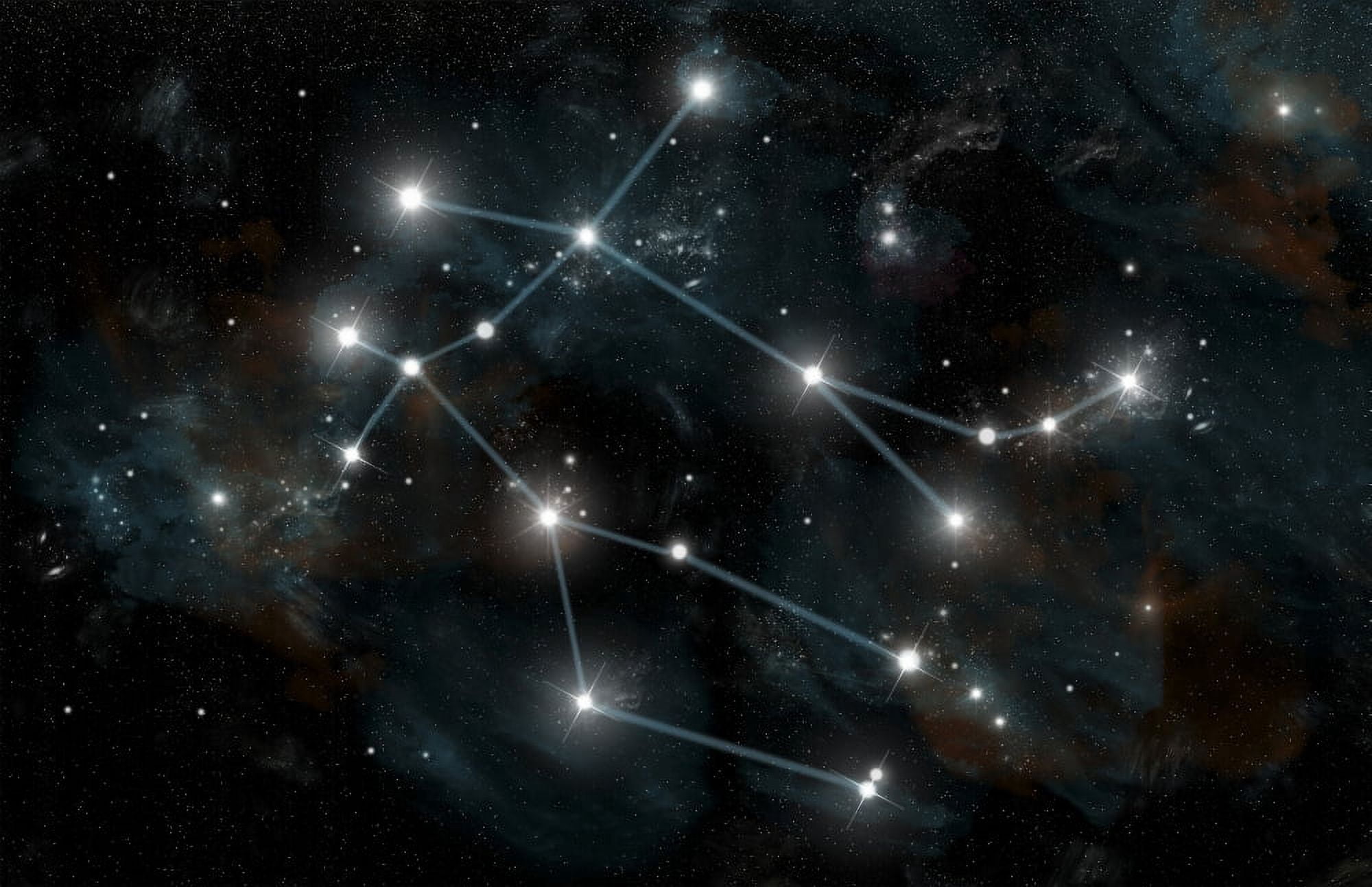 Artists depiction of the constellation Gemini the Twins Canvas Art - Marc WardStocktrek Images (18 x 12)