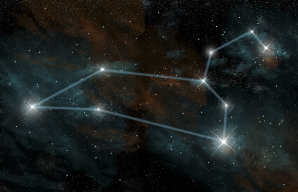 Artists depiction of the constellation Leo the Lion Canvas Art - Marc WardStocktrek Images (18 x 12)
