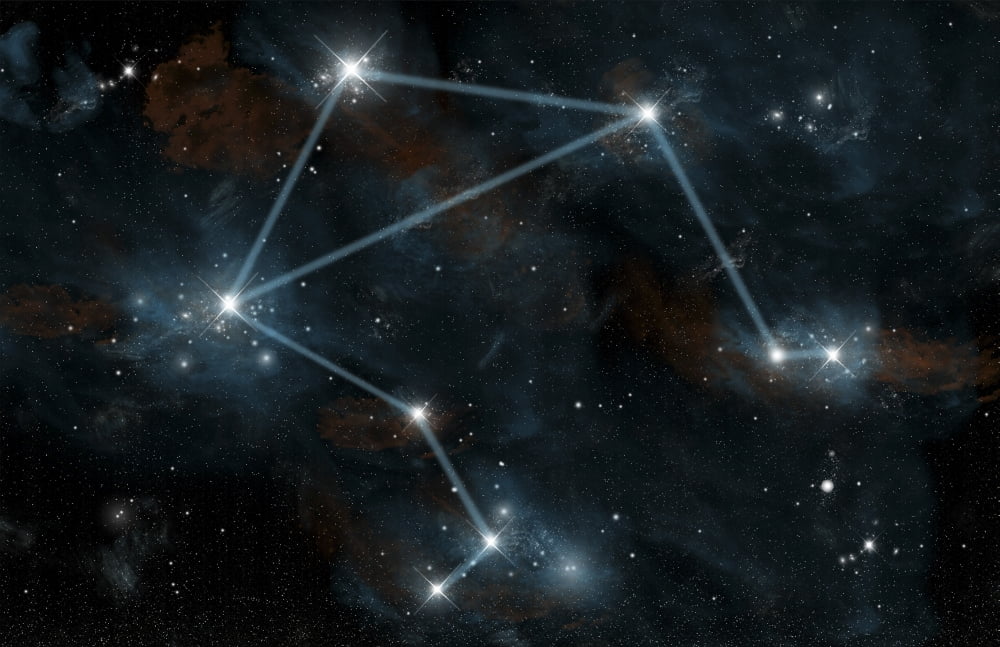 Artists depiction of the constellation Libra the Scales Canvas Art - Marc WardStocktrek Images (35 x 23)