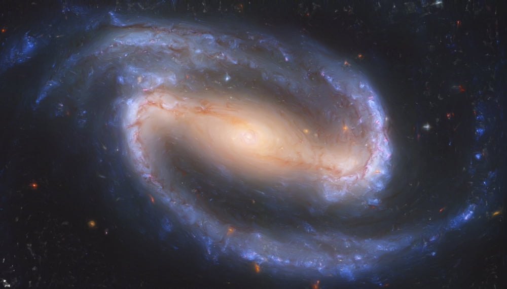 Artists painting of NGC 1300 a barred spiral galaxy Canvas Art - Carlyn IversonStocktrek Images (38 x 22)
