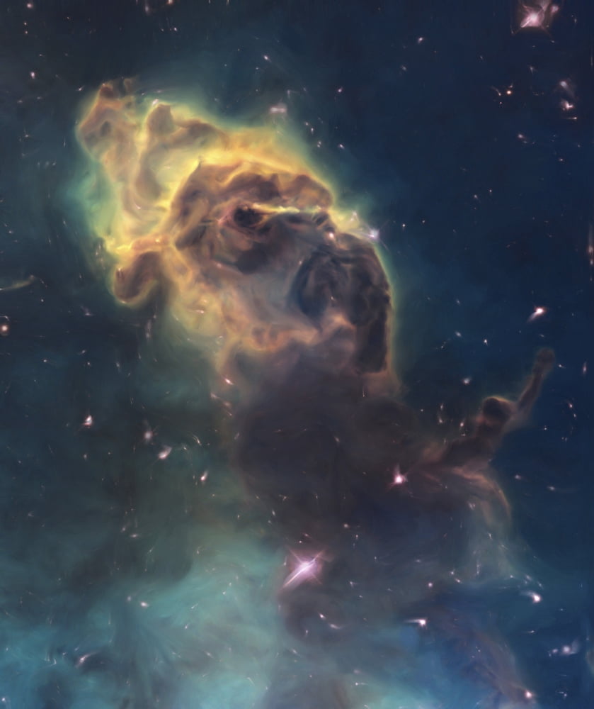 Artists painting of jets in the Carina Nebula NGC 3372 Canvas Art - Carlyn IversonStocktrek Images (13 x 16)