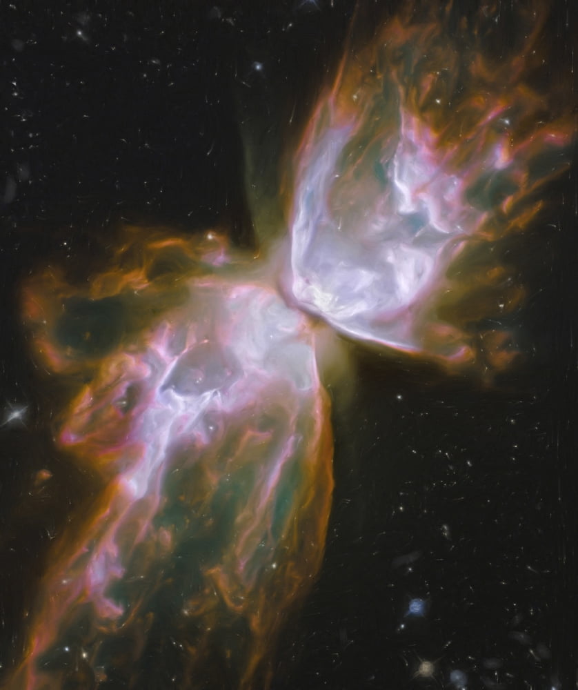 Artists painting of the Butterfly Nebula NGC 6302 Canvas Art - Carlyn IversonStocktrek Images (13 x 16)