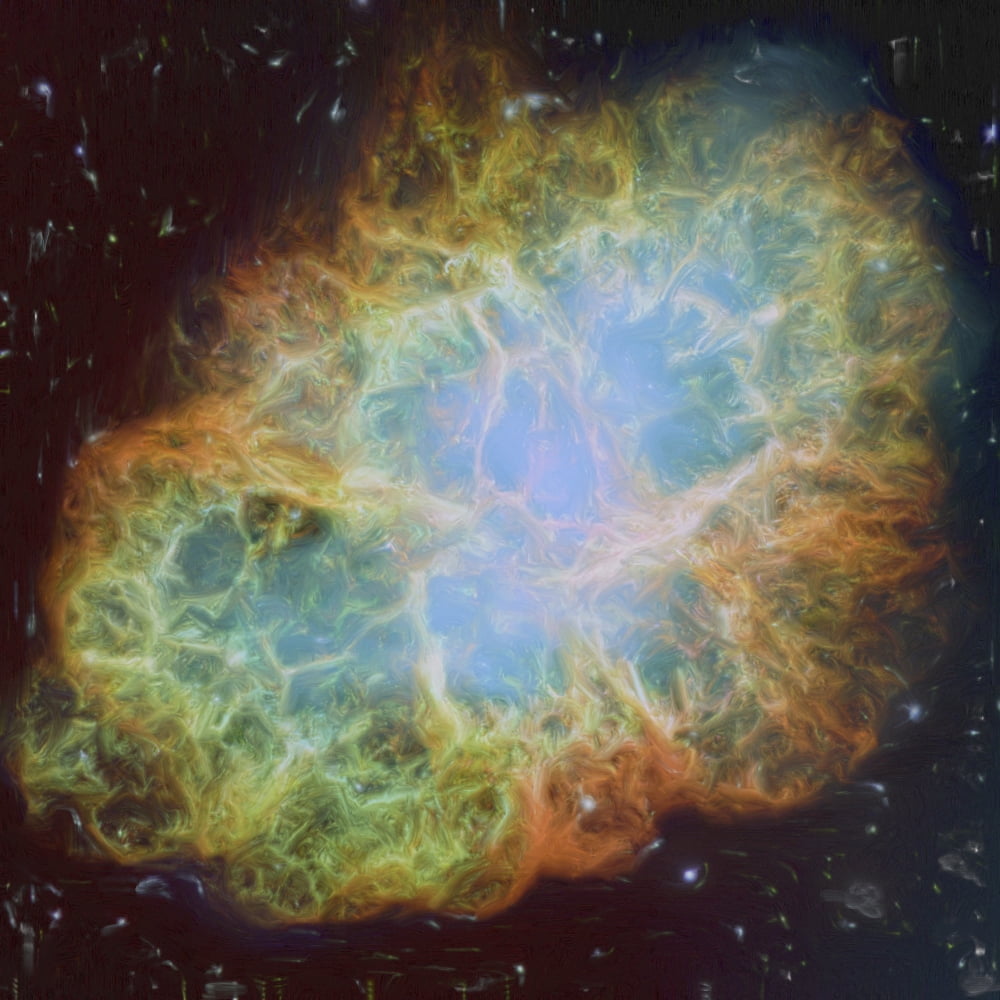 Artists painting of the Crab Nebula Canvas Art - Carlyn IversonStocktrek Images (28 x 28)