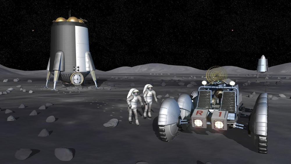Artists rendering of future space exploration missions Canvas Art - Stocktrek Images (37 x 21)