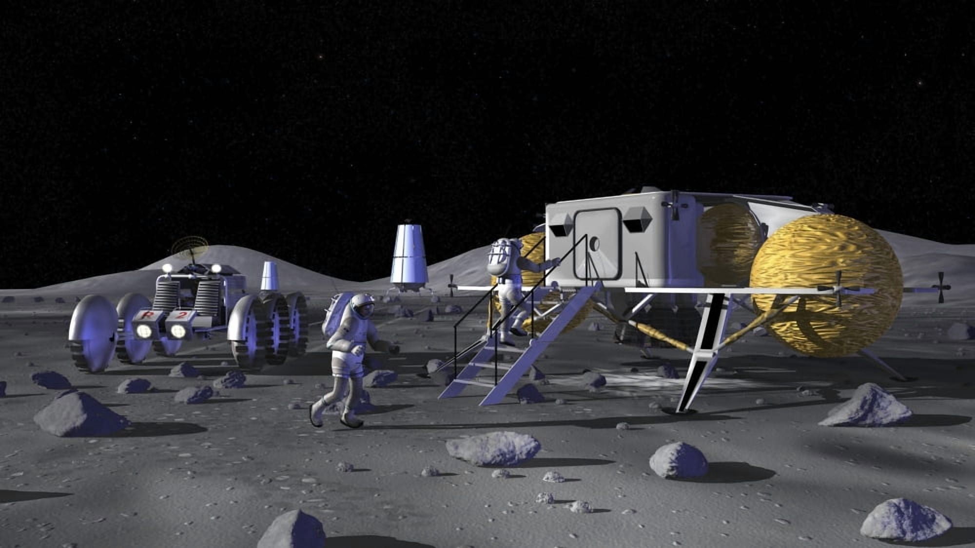 Artists rendering of future space exploration missions Canvas Art - Stocktrek Images (37 x 21)