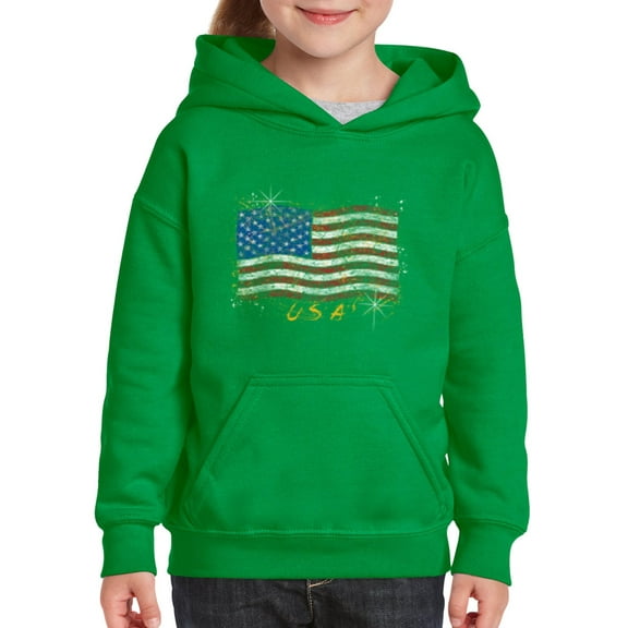 Artix - Big Boys Hoodies and Sweatshirts - American Flag USA in Gold