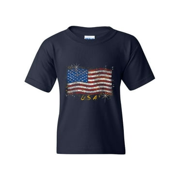 Artix - Big Boys T-Shirts and Tank Tops - American Flag USA in Gold